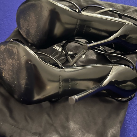 YSL Black Paten Leather Heels - Picture 1 of 4